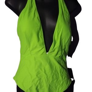 YgneeDom Forever Young Sz. Large Bright Green Bathing Suit